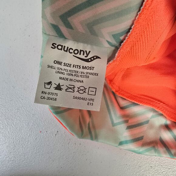 Saucony Hat Womens Neon Coral Drylete Ponytail Skull Cap NWT Running Outdoors - Picture 5 of 8
